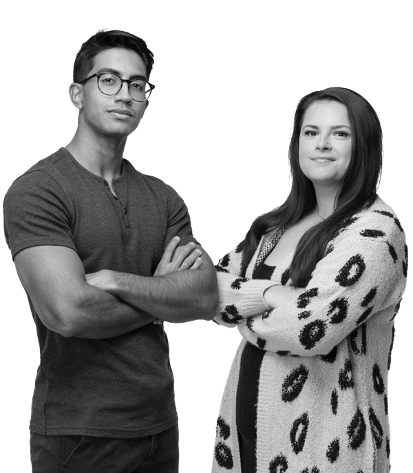 a man and woman posing for a picture