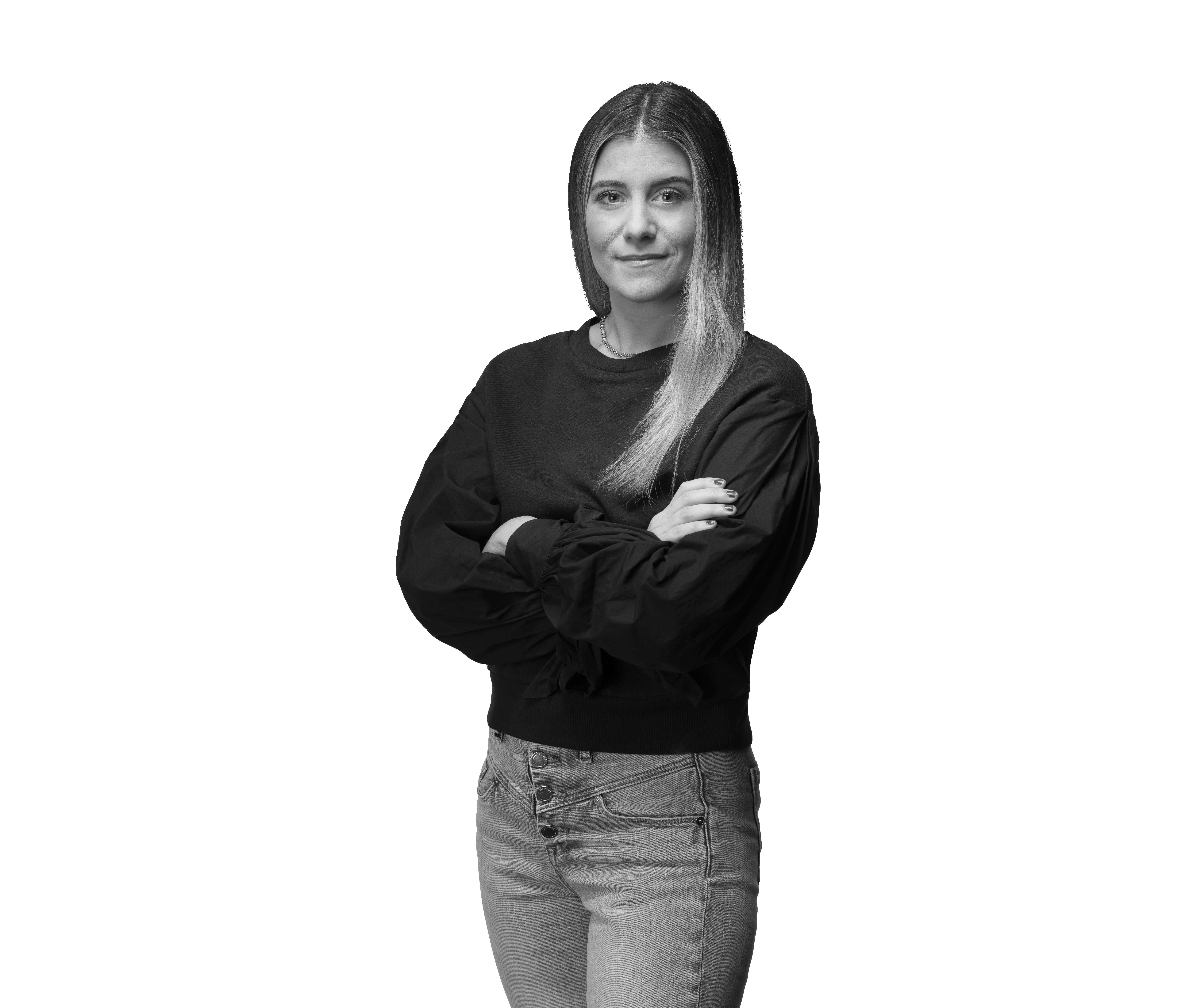 a woman with long hair and black shirt