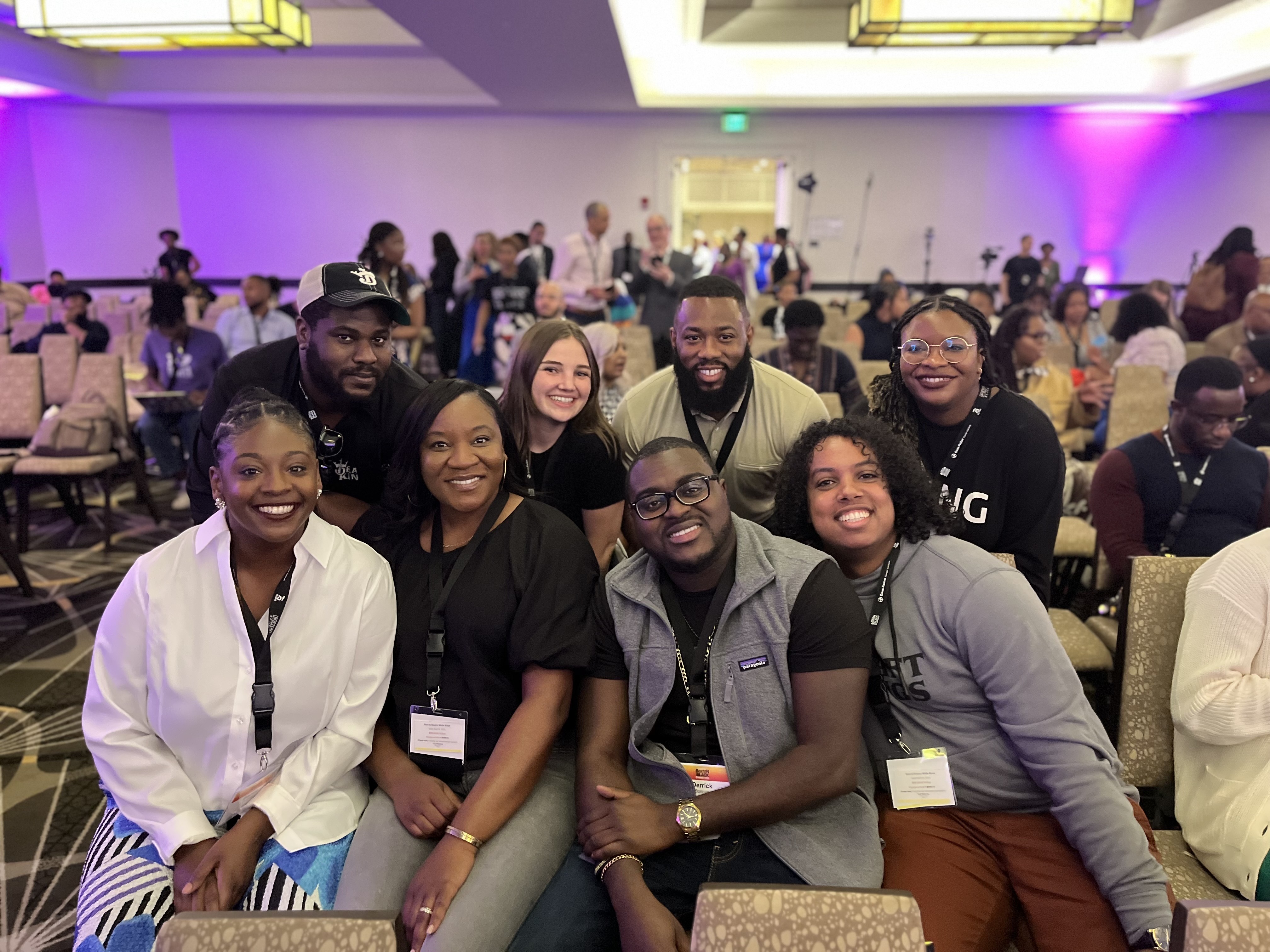 a group of people posing for a photo