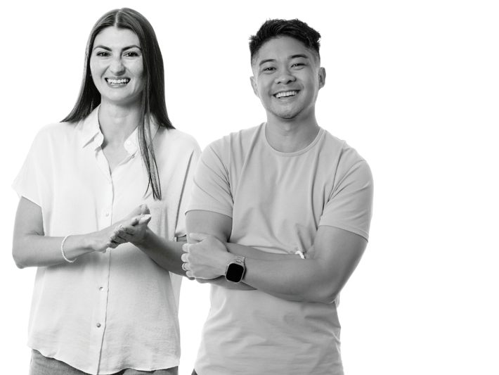 a man and woman standing together